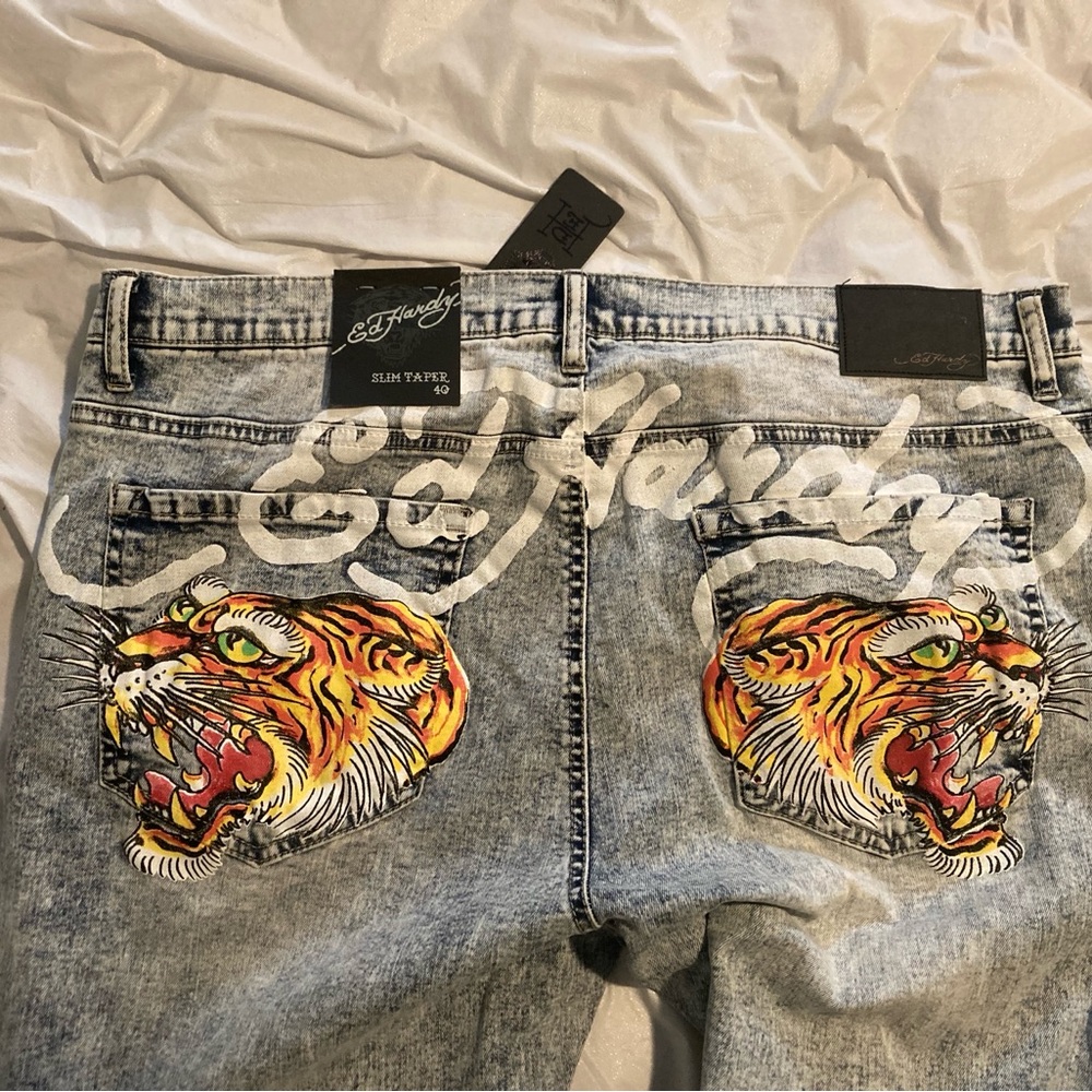 Ed Hardy men’s slim fit skinny jeans casual